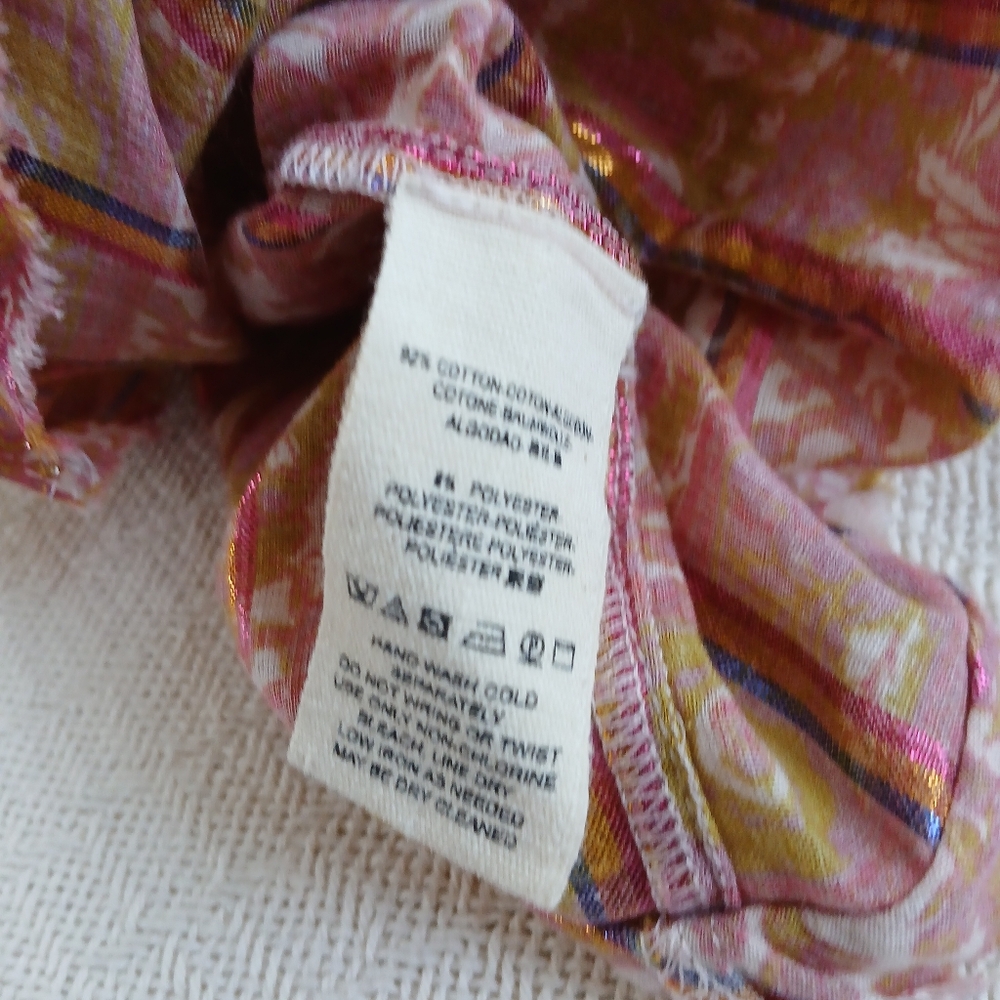 free people ♡ bali bohemian disco top xs boho gypsy 70s retro eclectic floral - Picture 8 of 10